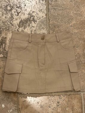 STORETS Utility Mini Skirt | Khaki | Size Small